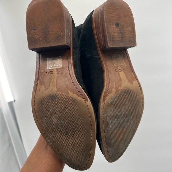 Aldo black faux leather pull on boots shoes size 10 - Picture 4 of 11